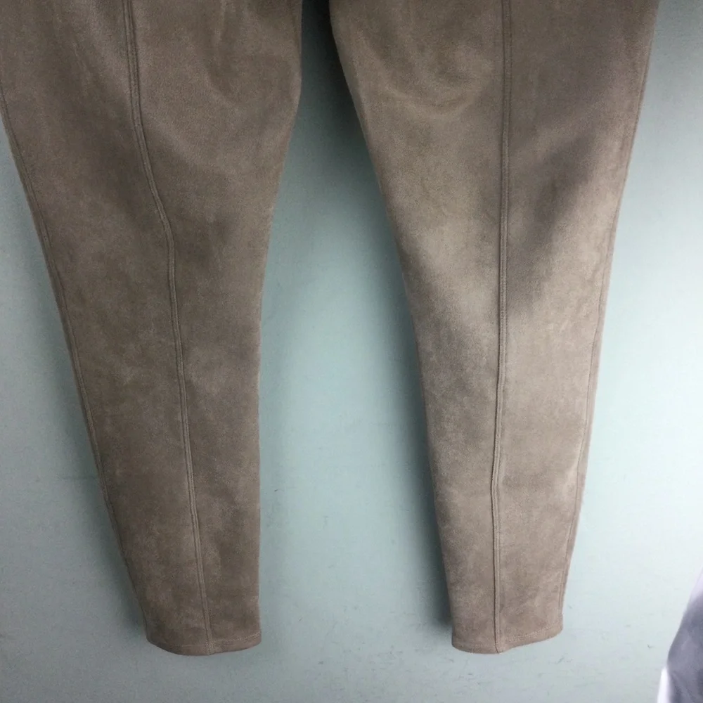 Spanx Camel Faux Suede Shaping Leggings Size Large